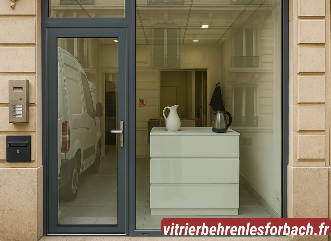Façade vitrine de magasin en aluminium sur mesure à Behren-lès-Forbach